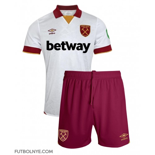 Camiseta West Ham United Tercera Equipación para niños 2024-25 manga corta (+ pantalones cortos)